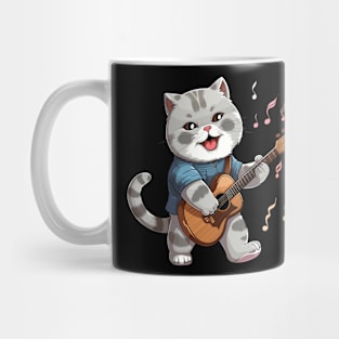 British Shorthair Cat Playing Guitar Mug